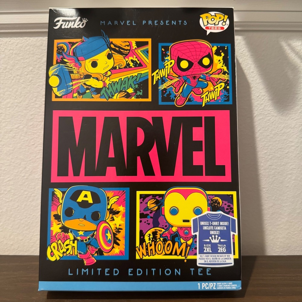 Funko Marvel Blacklight Pop Tees Empty Box Limited Edition 2XL Replacement Good
